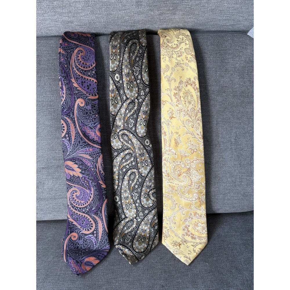 Santorelli Thick Silk Tie, Hugo Boss Silk Tie, Ermenegildo Zegna Made in Italy 3